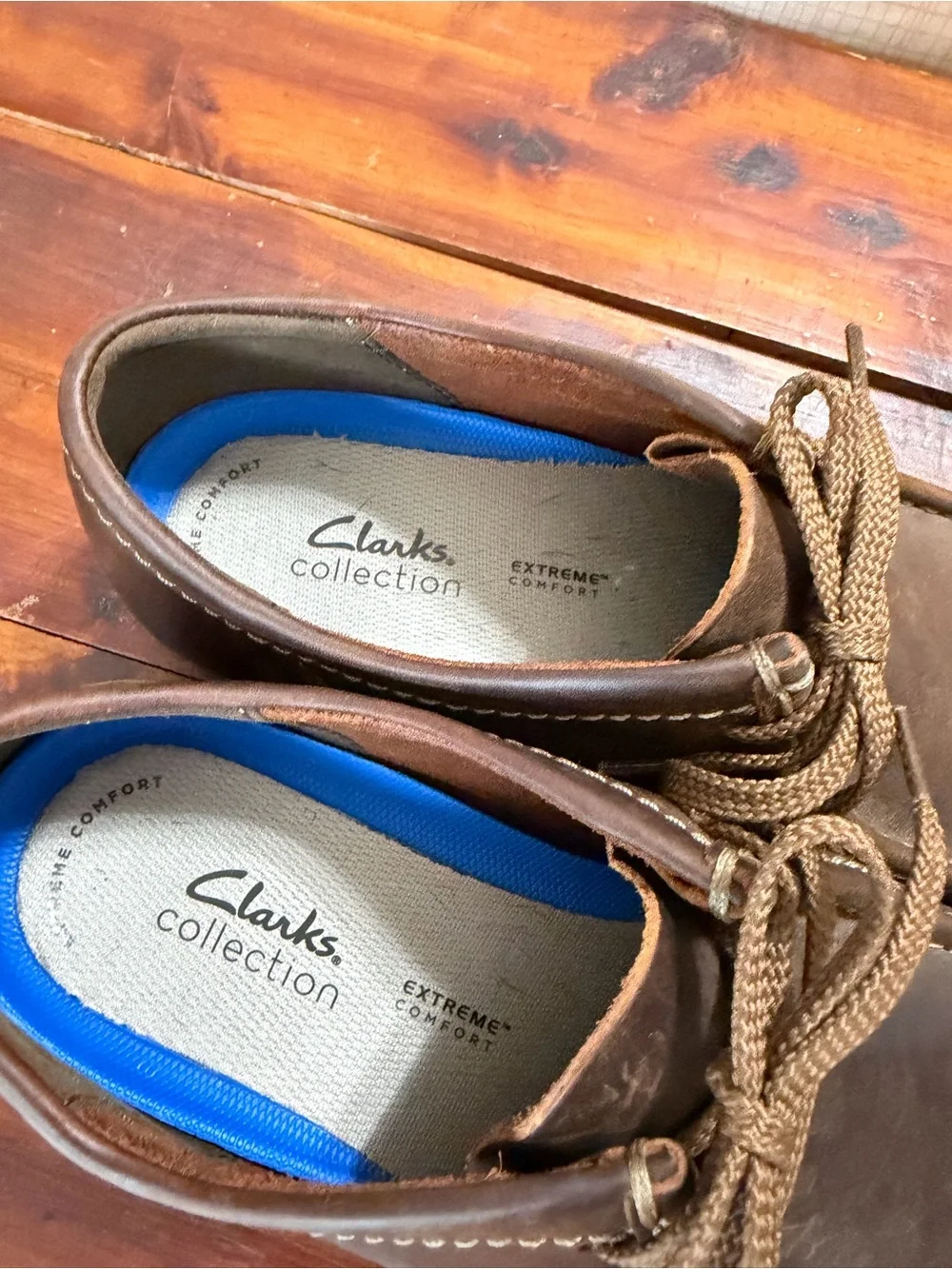 Clarks men’s Brown Leather Shoes with Lace-Up Detail